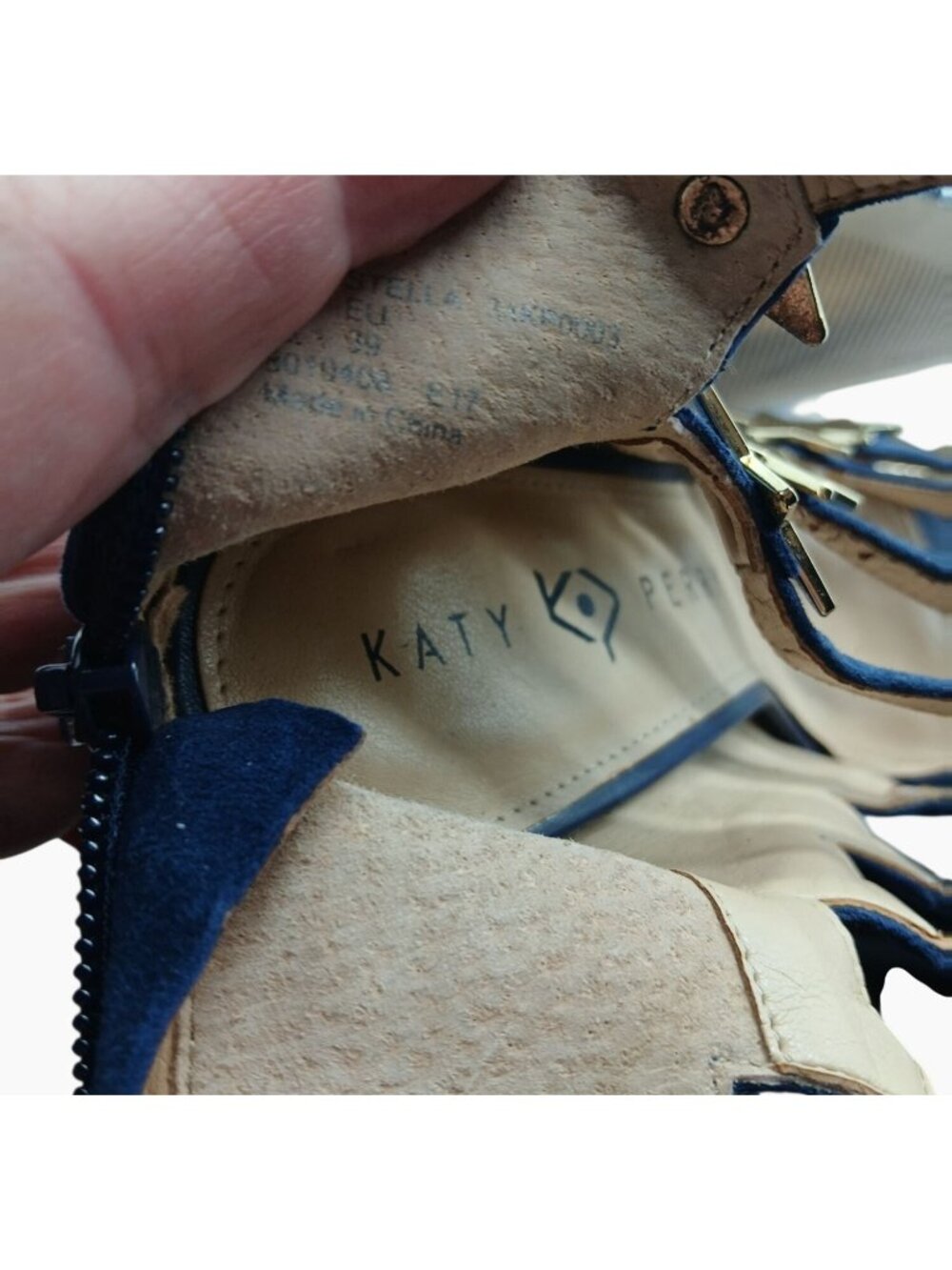 Katy Perry Stella Star Studded Blue Suede Gladiator Stiletto High Heels Size 9 - Picture 6 of 15